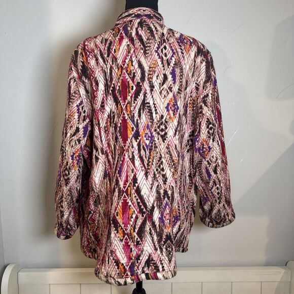 Chico’s Rina Tribal Jacket Colorful Geometric Quilted Women's Size XL - Picture 5 of 14